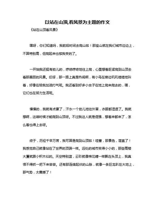 以站在山顶,看风景为主题的作文