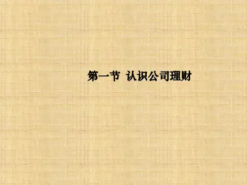 第一章  公司理财概述  《公司理财实务》ppt课件