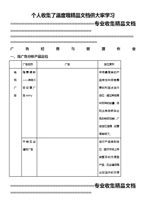 广告经营与管理作业