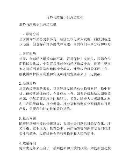 形势与政策小组总结汇报