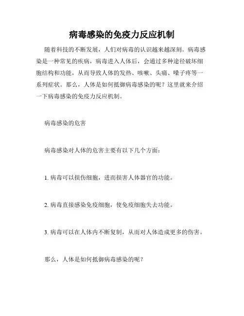 病毒感染的免疫力反应机制