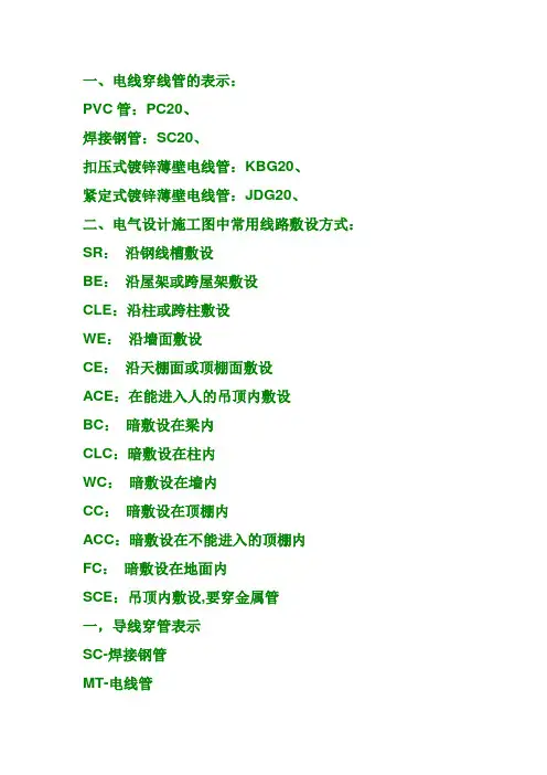 电线穿线管的表示