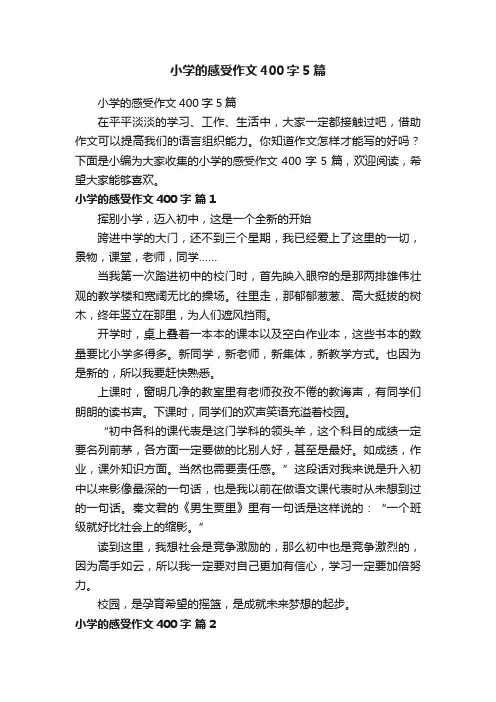 小学的感受作文400字5篇