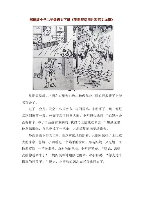 人教部编版小学二年级语文下册《看图写话图片和范文16篇》
