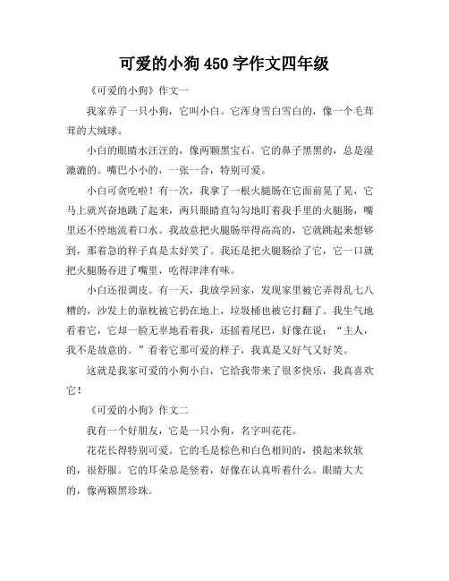 可爱的小狗450字作文四年级