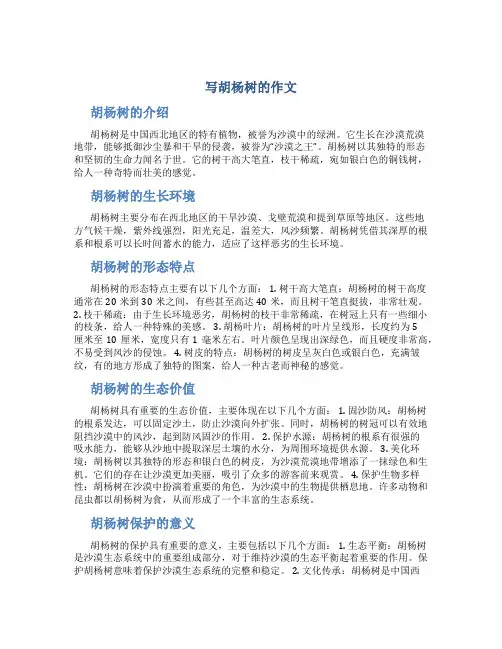 写胡杨树的作文