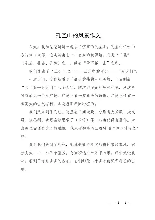 孔圣山的风景作文
