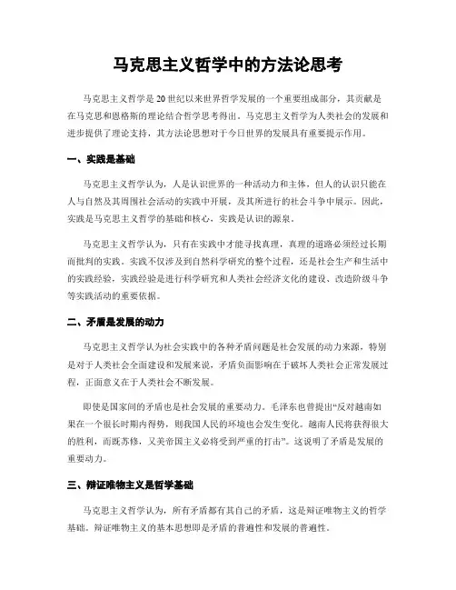 马克思主义哲学中的方法论思考