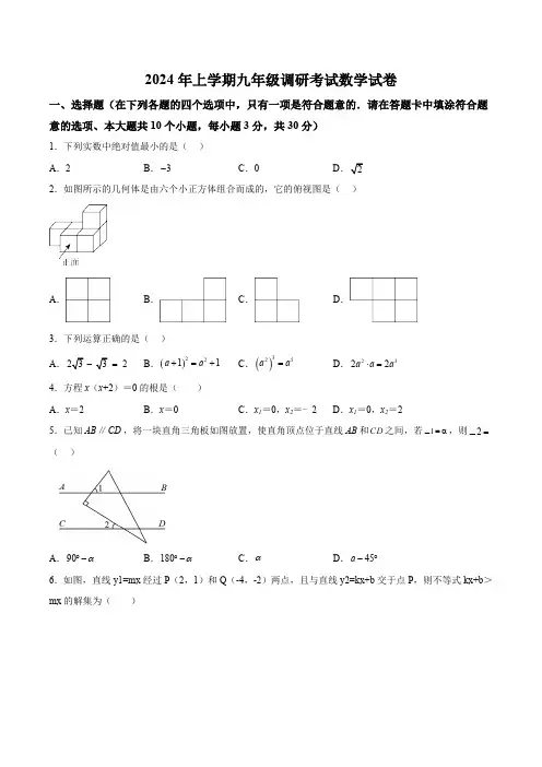 湖南省长沙市浏阳市2023-2024学年九年级下学期期中数学试题(含解析)