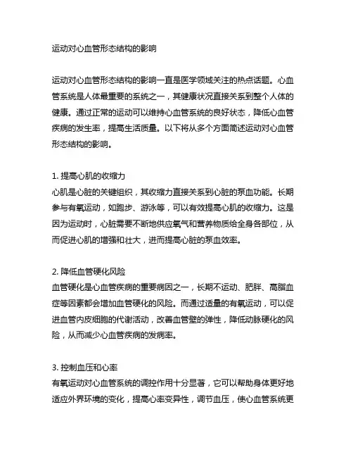 简述运动对心血管形态结构的影响