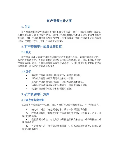 矿产资源审计方案