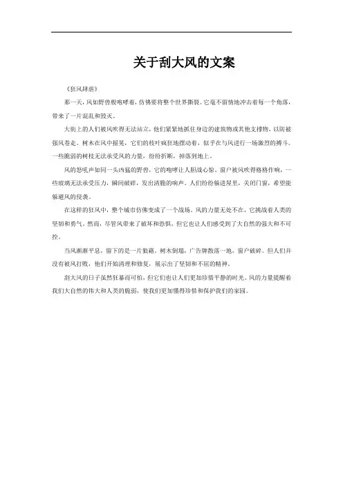 关于刮大风的文案
