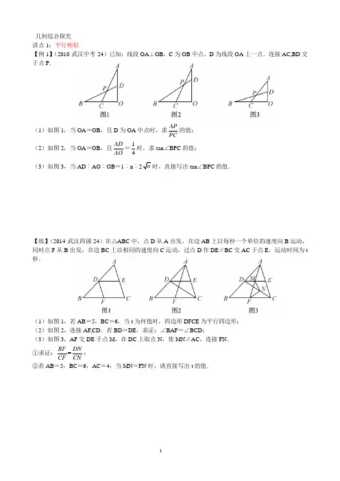 中考总复习几何综合探究