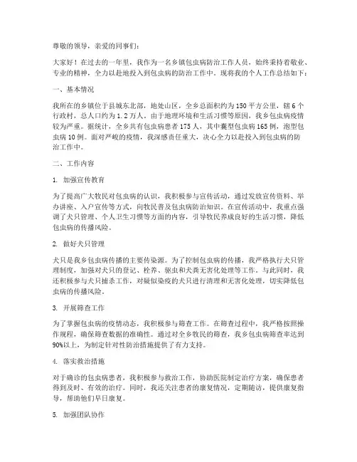 乡镇包虫病个人工作总结