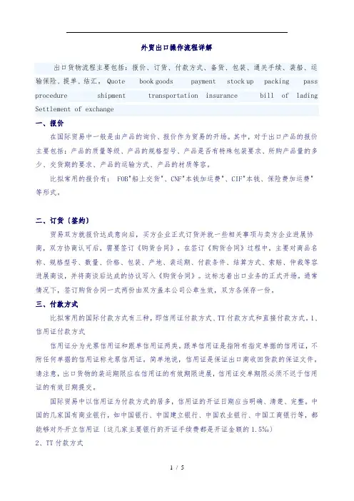 国际贸易(外贸)出口操作流程详解