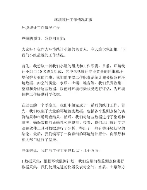 环境统计工作情况汇报
