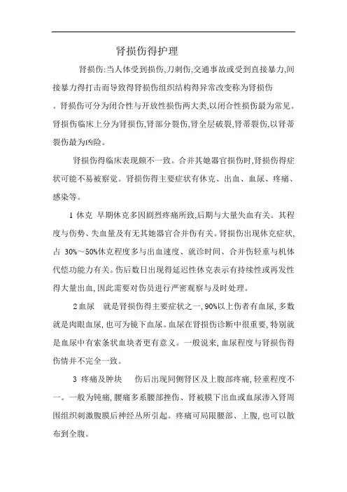 肾挫伤的护理