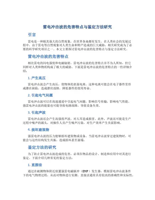 雷电冲击波的危害特点与鉴定方法研究