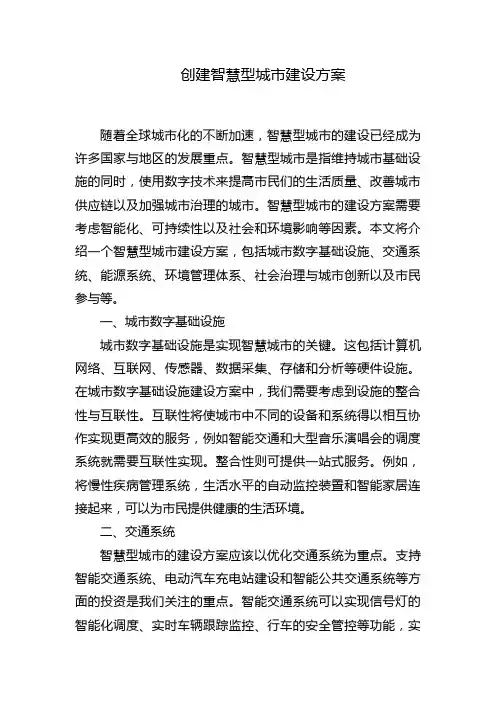 创建智慧型城市建设方案