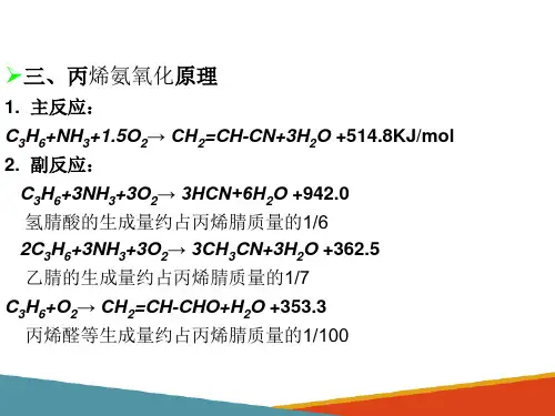 丙烯腈的生产—丙烯腈生产原理确定工艺条件