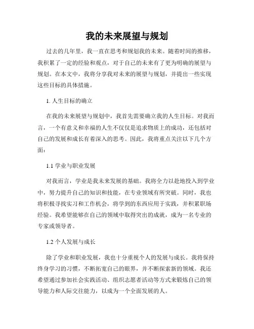 我的未来展望与规划