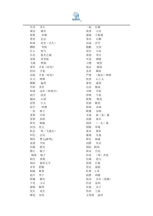词语谐音练习