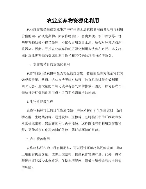 农业废弃物资源化利用