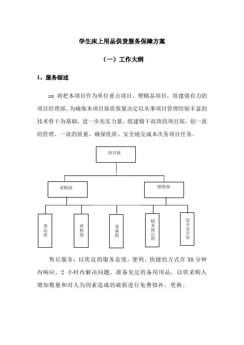学生床上用品供货服务保障方案