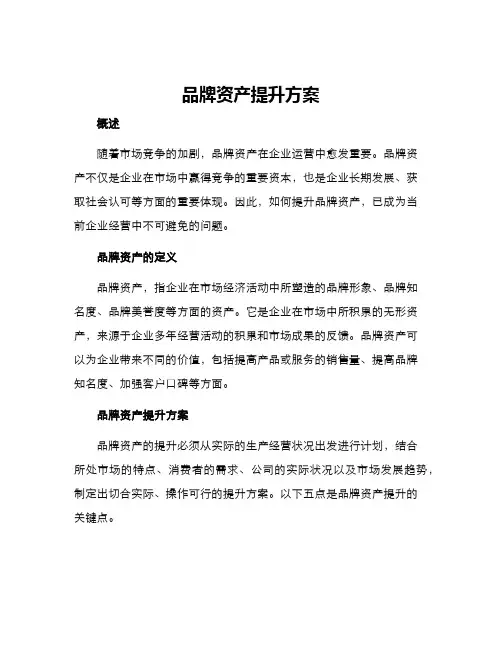 品牌资产提升方案