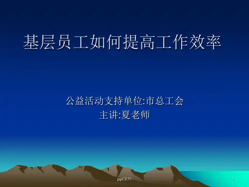 如何提高员工工作效率  ppt课件