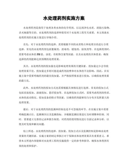 水处理药剂实施方案