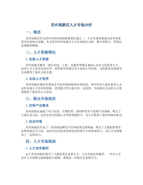 苏州高新区人才市场分析