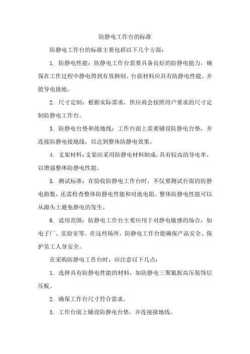 打静电工作台的标准