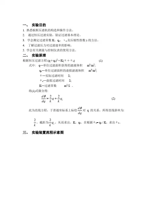 过滤常数测定