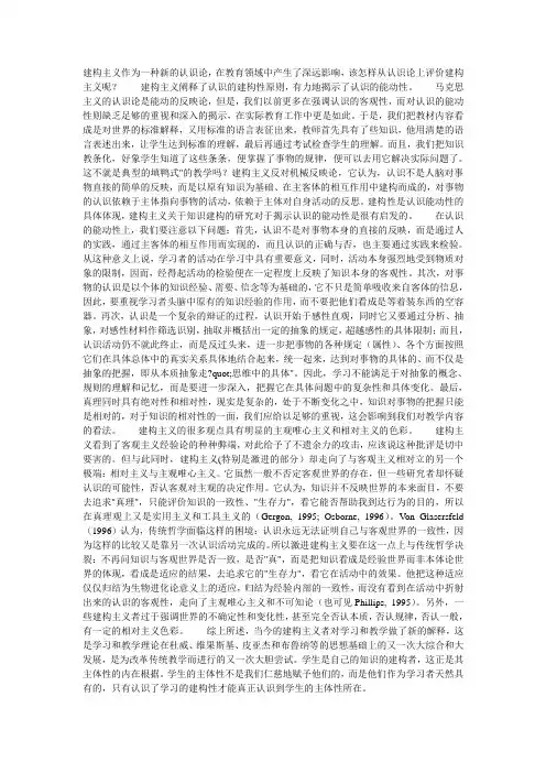对建构主义理论的简评
