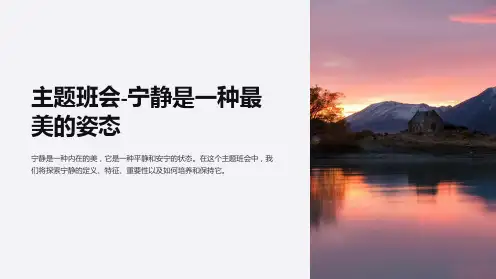 主题班会-宁静是一种最美的姿态