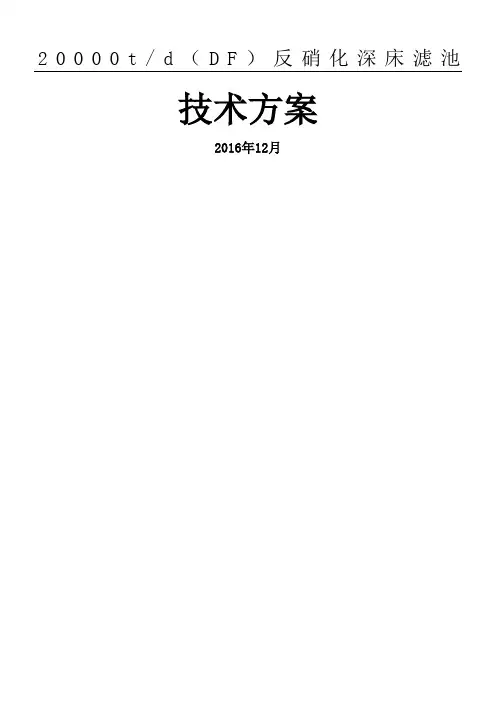 20000t每天DF反硝化深床滤池设计办法
