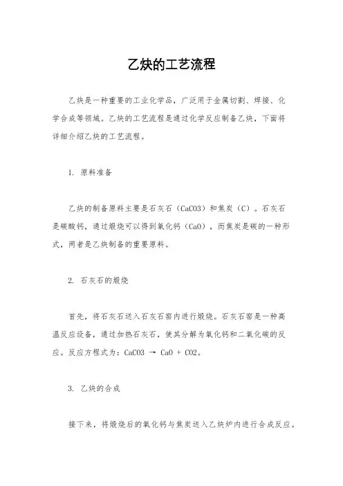 乙炔的工艺流程