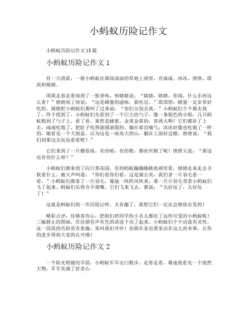 小蚂蚁历险记作文