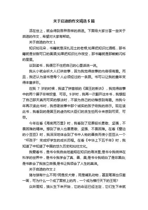 关于启迪的作文精选5篇