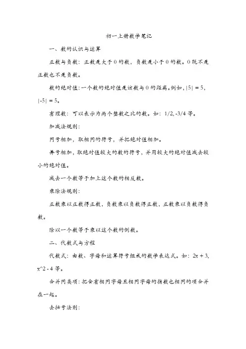 初一上册笔记小红书数学