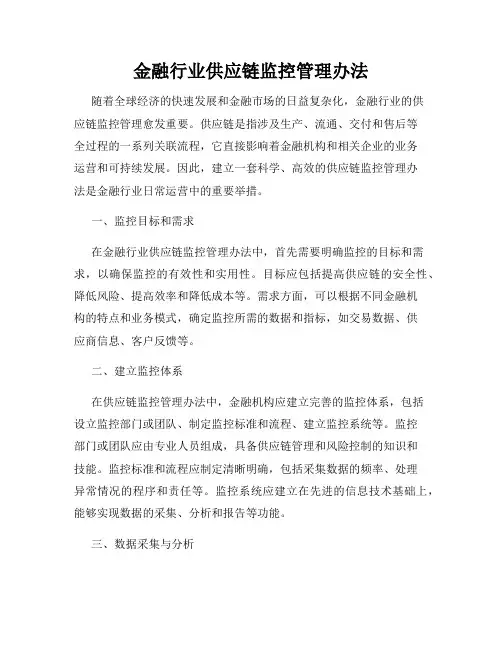 金融行业供应链监控管理办法