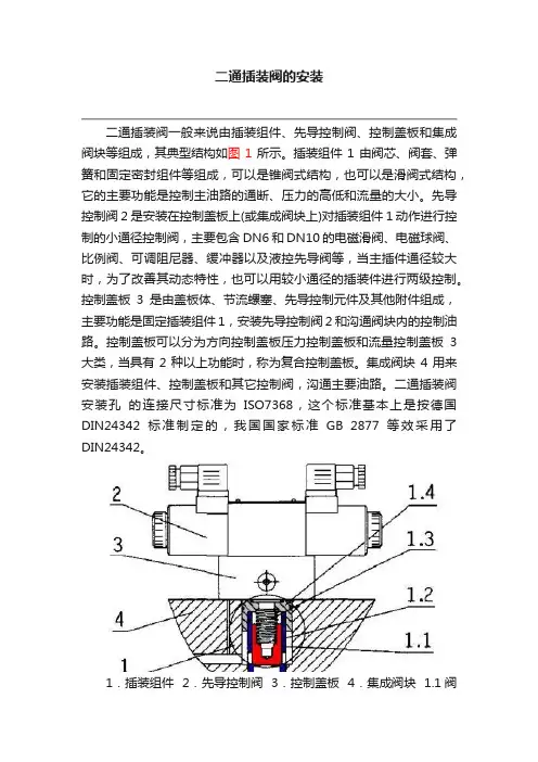 二通插装阀的安装