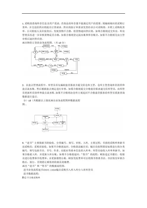 完整版管理信息系统数据流程图和业务流程图