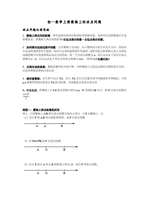 初一数学上册数轴上的动点问题