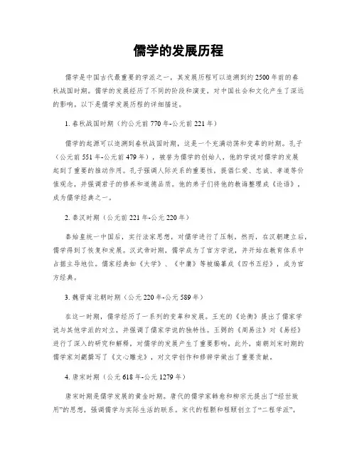 儒学的发展历程