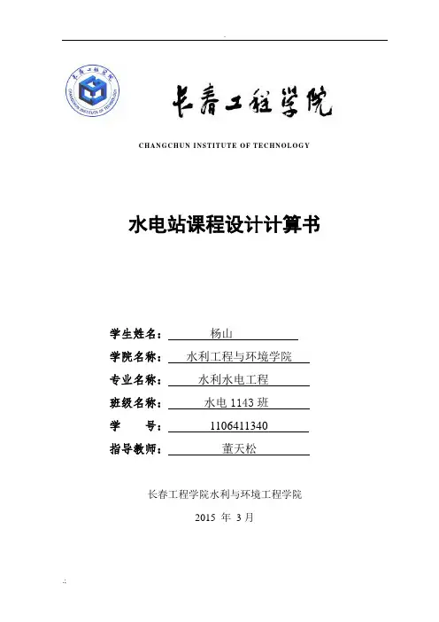 水电站课程设计 (2)