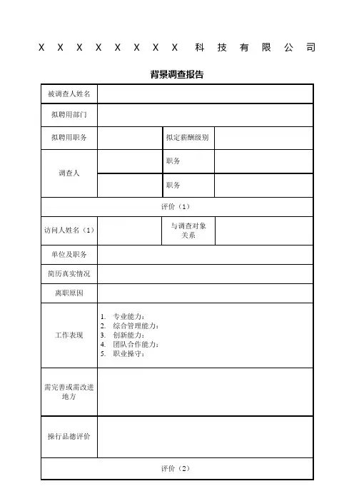 背景调查报告