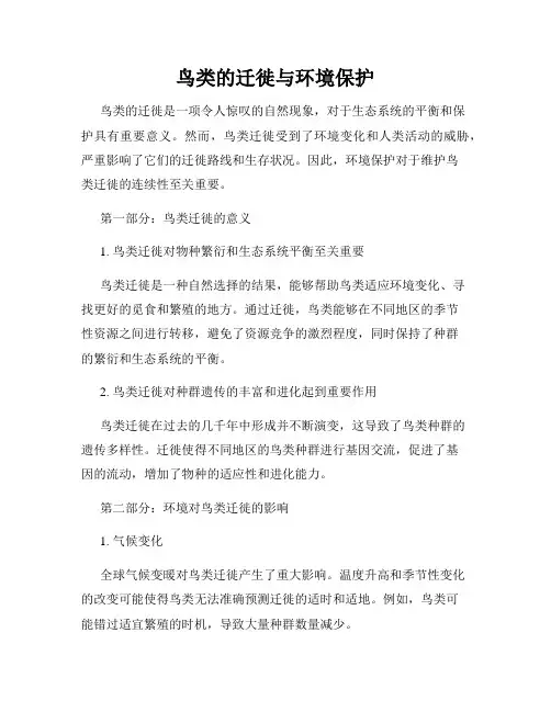 鸟类的迁徙与环境保护