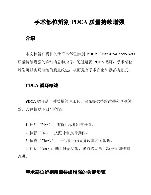 手术部位辨别PDCA质量持续增强
